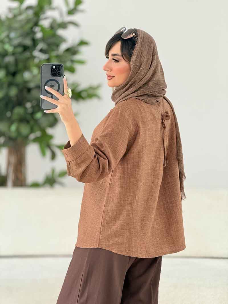 مانتو پشت پیله پاپیون دار کد 7805 — تصویر ۲