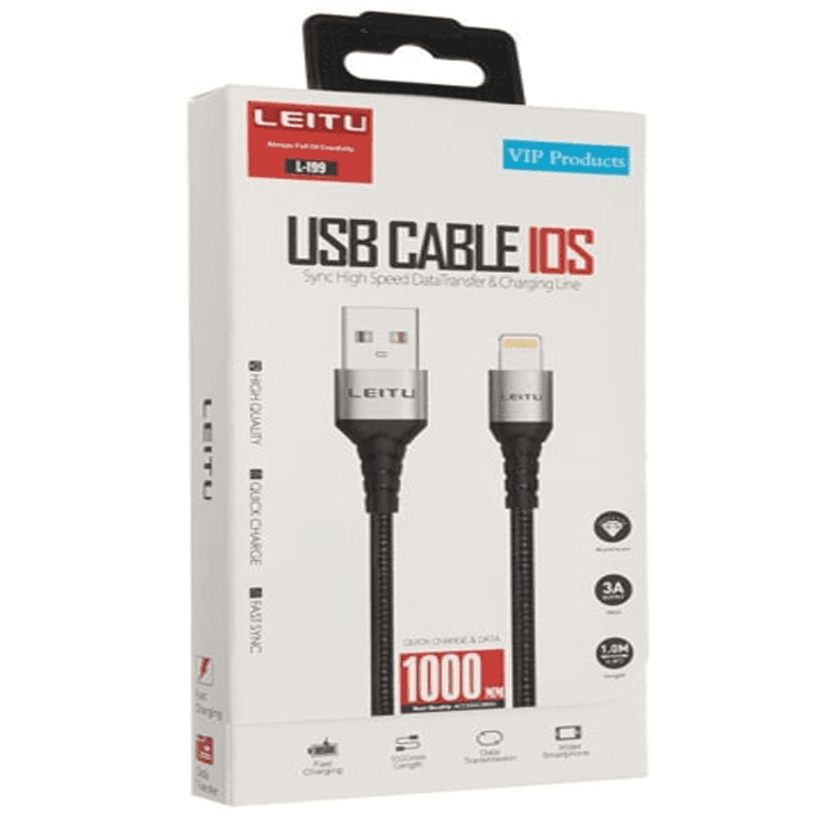 کابل تبدیل USB به لایتنینگ لیتو مدل LD-199 طول ۱ متر — تصویر ۲