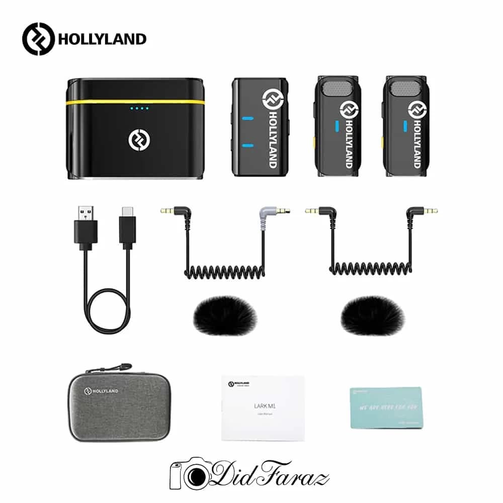 میکروفون یقه ای بی سیم Hollyland Lark M1 Duo Wireless Microphone — تصویر ۴
