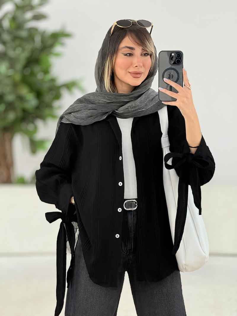 مانتو آستین بند پایین هلال کد 7739 — تصویر ۴