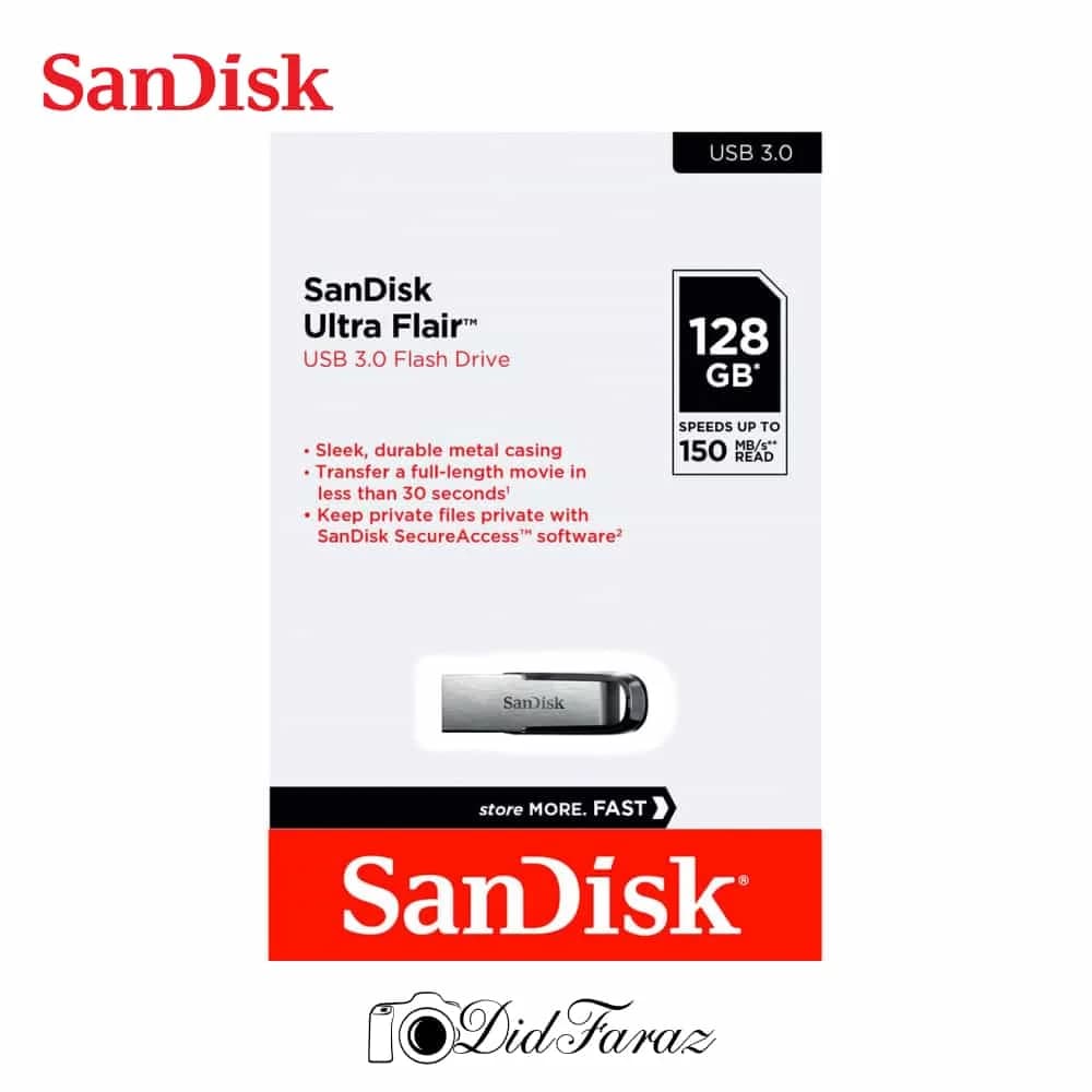 فلش مموری سن دیسک مدل Ultra Flair ظرفیت 128 گیگابایت SanDisk Ultra Flair USB 3.0 Flash Memory — تصویر ۳
