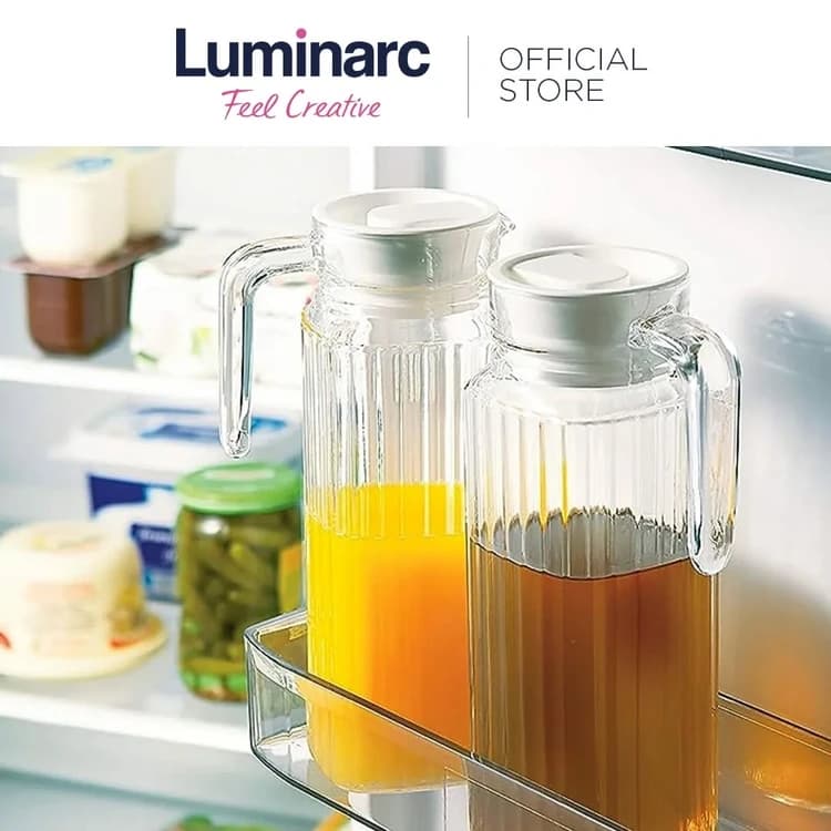 پارچ شیشه ایی 1/1 لیتری لومینارک Luminarc با درب سفید