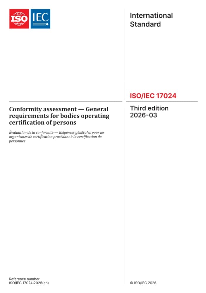 IEC 17024-2026 ارزیابی انطباق: الزامات عمومی برای نهادهای ارزیابی استاندارد نسخه PDF انگلیسی