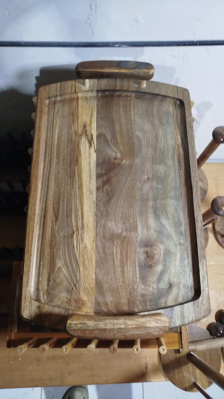سینی بزرگ دسته دار چوبی