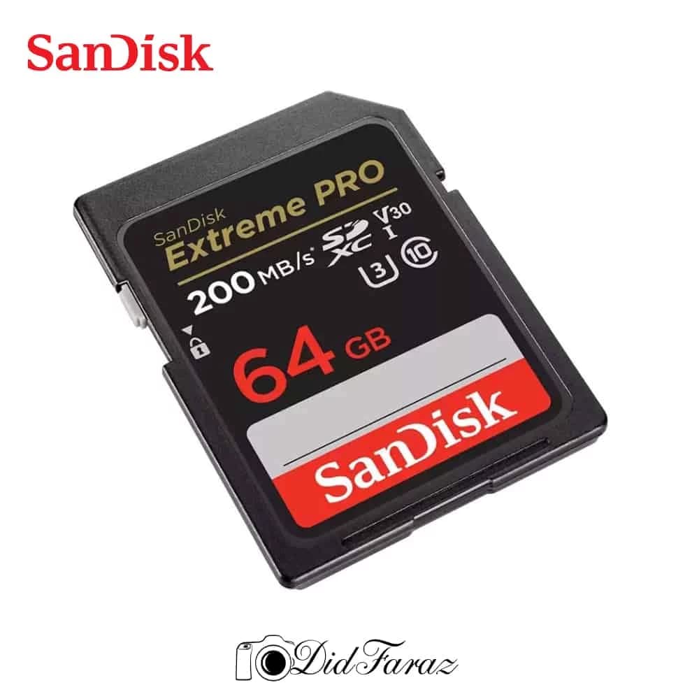 کارت حافظه SDXC سن دیسک مدل Extreme Pro کلاس 10 استاندارد UHS-I U3 V30 سرعت 200 مگابایت بر ثانیه ظرفیت 64 گیگابایت — تصویر ۲