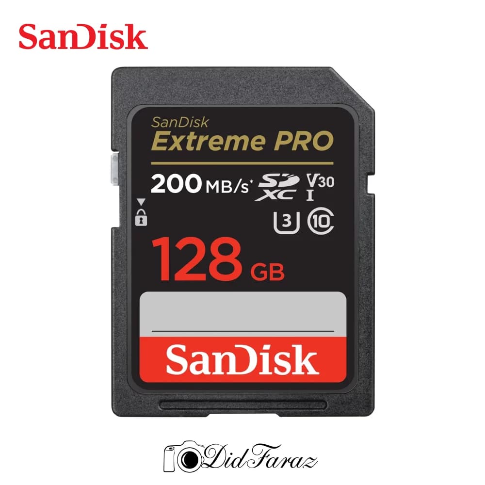 کارت حافظه SDXC سن دیسک مدل Extreme Pro کلاس 10 استاندارد UHS-I U3 V30 سرعت 200 مگابایت بر ثانیه ظرفیت 128 گیگابایت
