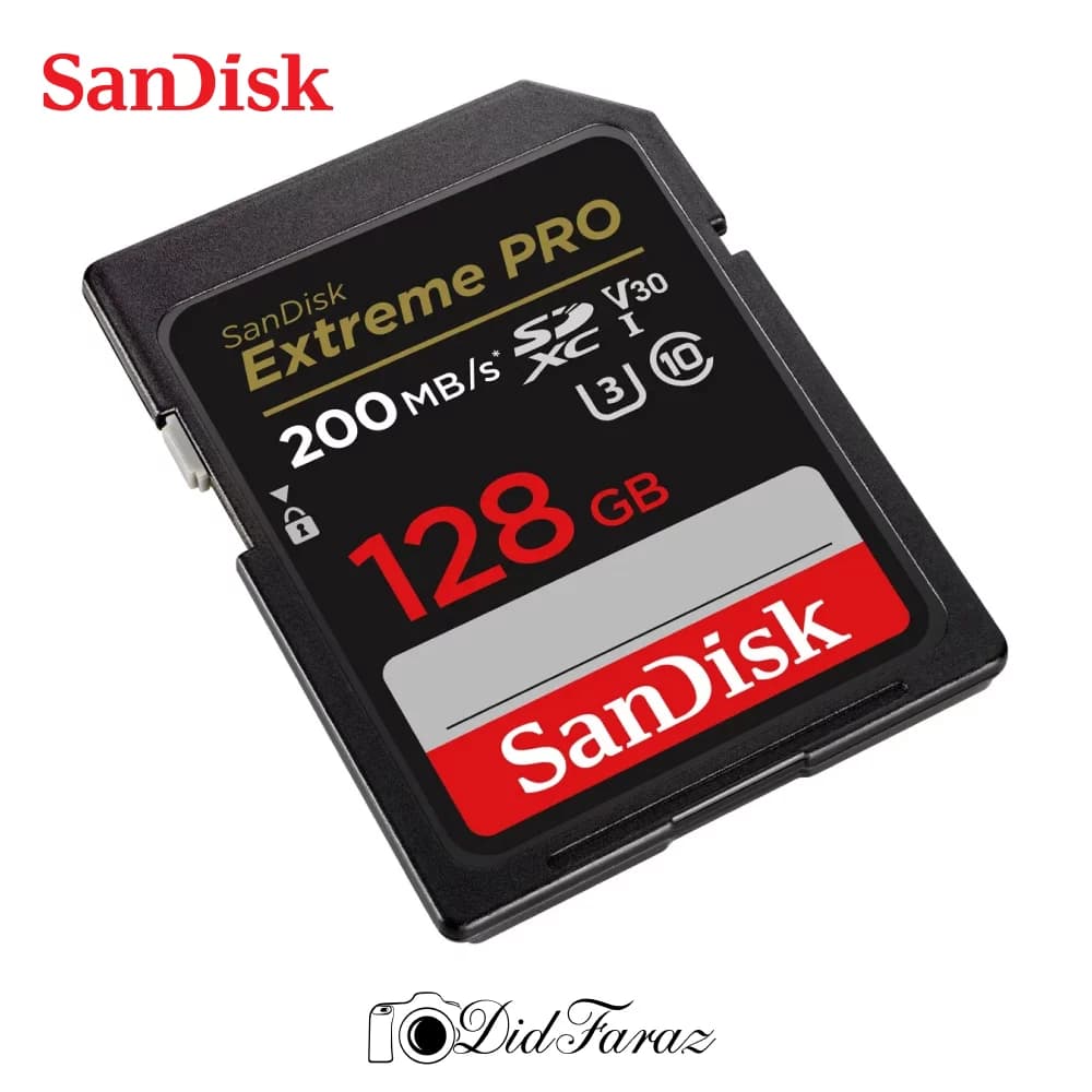 کارت حافظه SDXC سن دیسک مدل Extreme Pro کلاس 10 استاندارد UHS-I U3 V30 سرعت 200 مگابایت بر ثانیه ظرفیت 128 گیگابایت — تصویر ۲