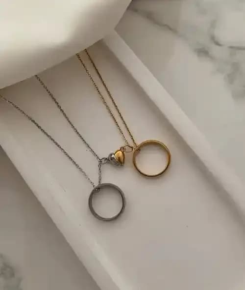گردنبند ست حلقه استیل