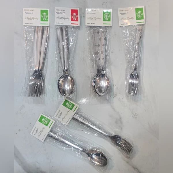 ست قاشق و چنگال استیل پک ۶ عددی