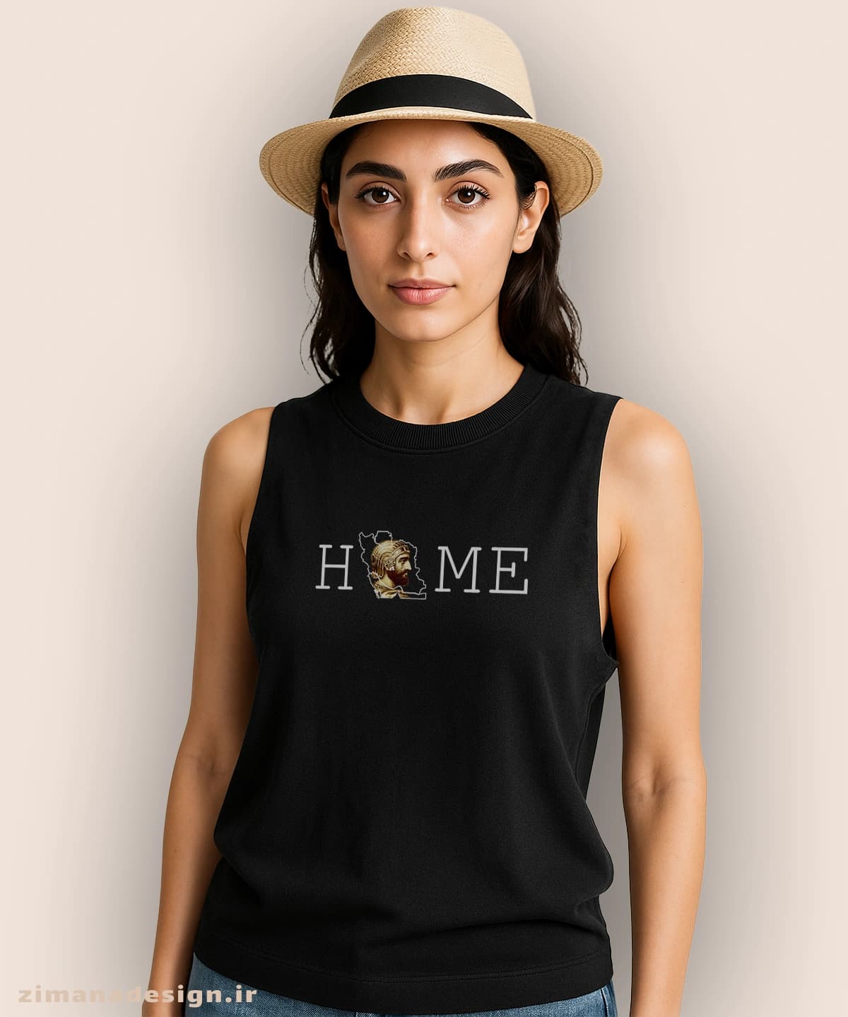 تاپ مردانه و زنانه اصیل ایرانی طرح کوروش بزرگ ترکیب با HOME — تصویر ۳