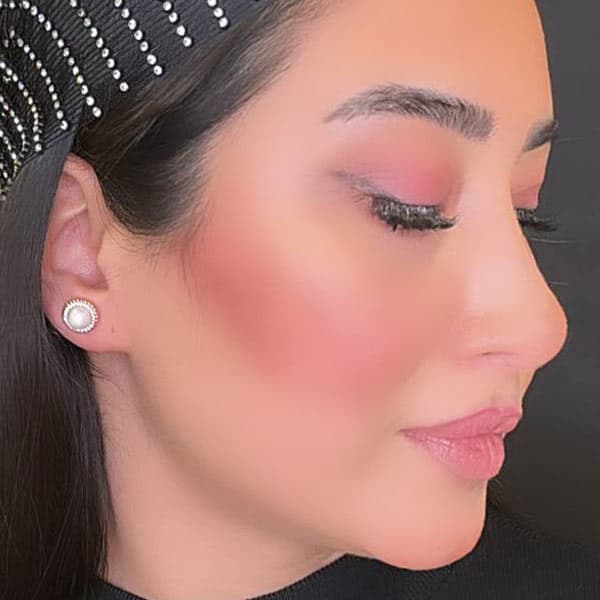 گوشواره میخی تک مروارید سفید ژوپینگ