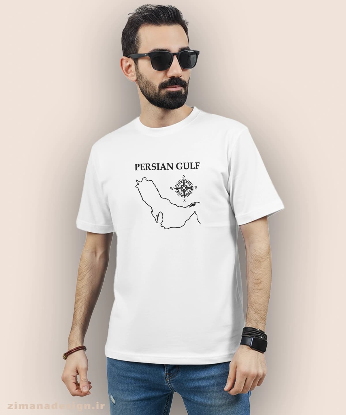 تیشرت مردانه و زنانه اصیل ایرانی طرح خلیج فارس کد 1013 — تصویر ۳