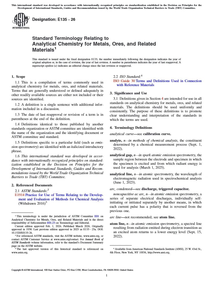 E135-26 استاندارد نسخه PDF انگلیسی