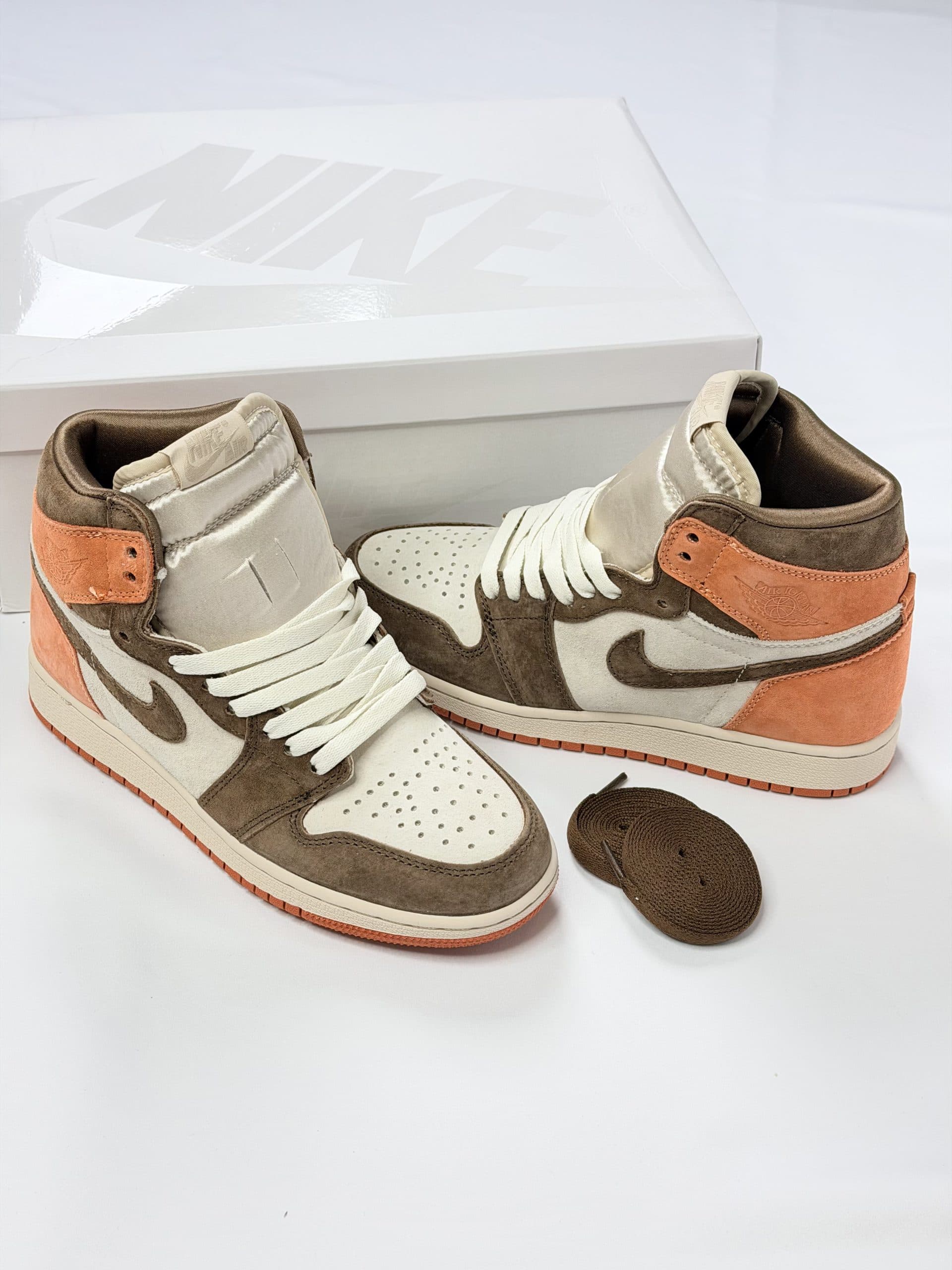 کتونی نایک جردن ساقدار نارنجی قهوه ای oringe brown long leg nike jordan sneakers — تصویر ۴