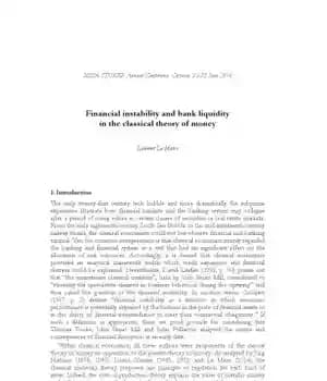 دانلود کتاب Financial instability and bank liquidity in the classical theory of money – بی ثباتی مالی و نقدینگی بانک…