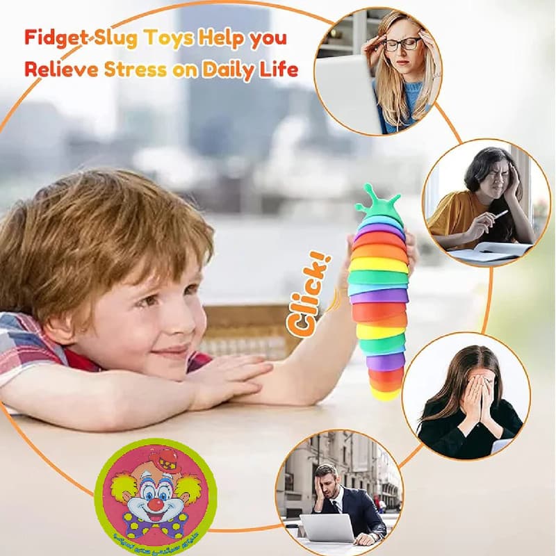 فیجت ضد استرس مدل کرم فینگر اسلاگ (Finger Slug) | تمرکز و آرامش — تصویر ۳
