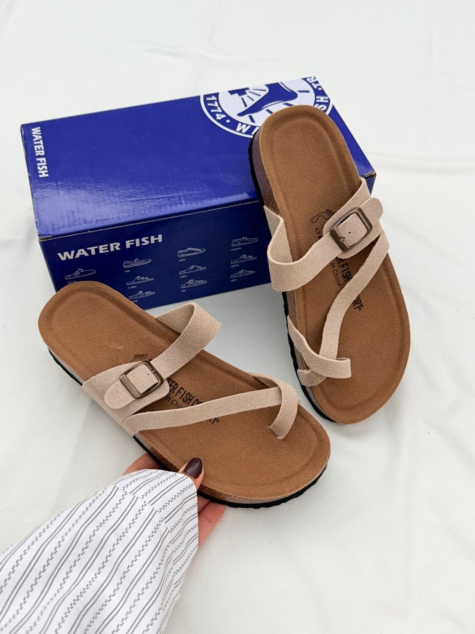 صندل تک انگشتی برکن استایل خاکی khaki break-style flip-flop sandals