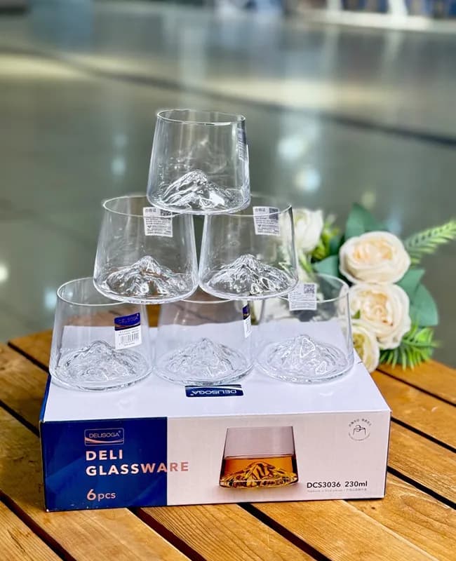 نیم لیوان 6 تایی کوه یخ DELI GLASS کد kit-1156 — تصویر ۳