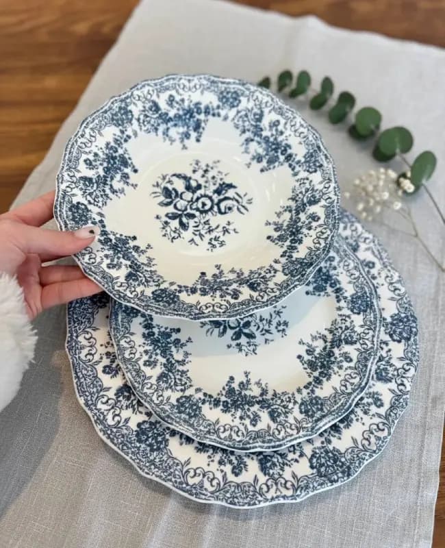 بشقاب و پیش دستی تکی وارداتی کد KIT-1265 — تصویر ۲