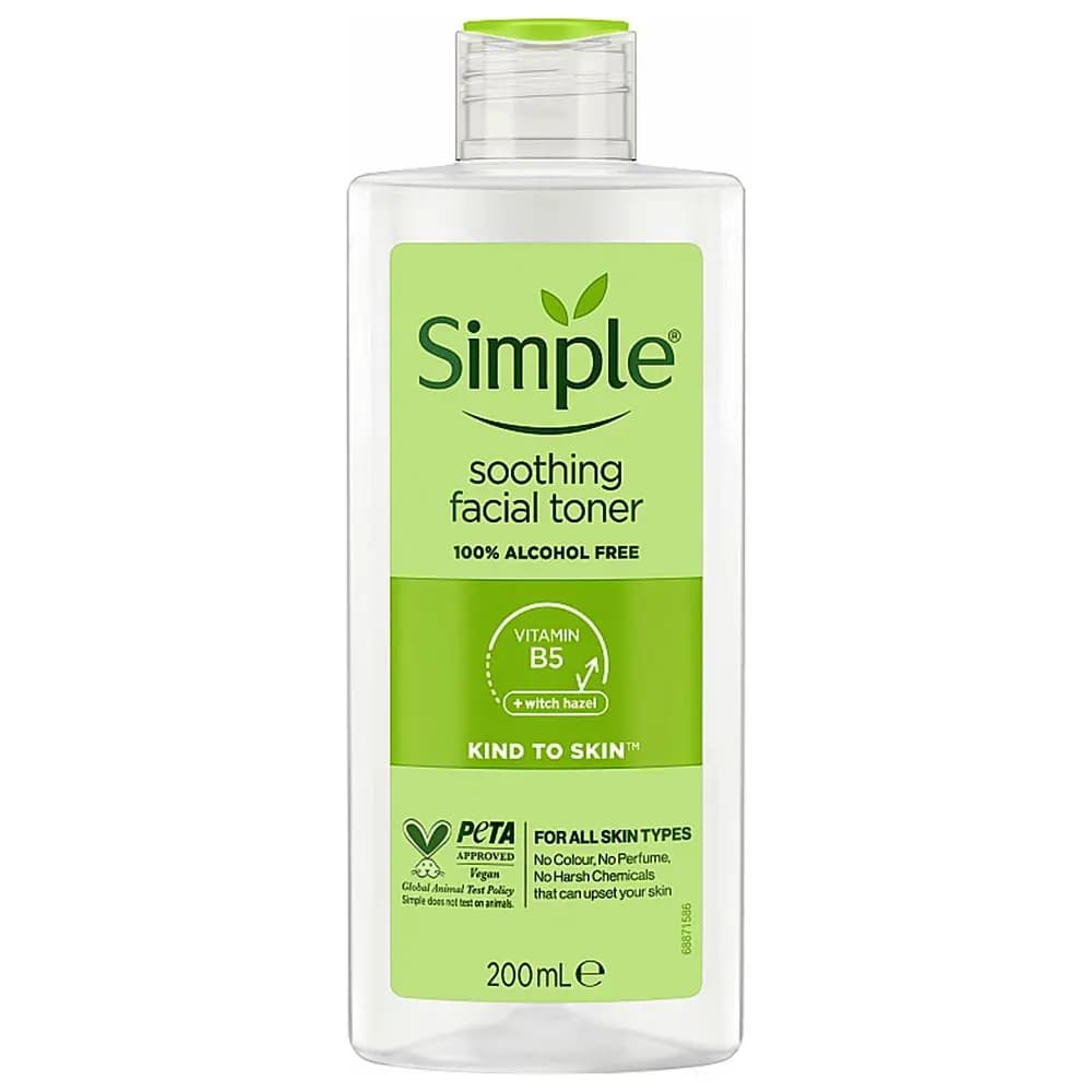 تونر تسکین دهنده پوست سیمپل Soothing Toner حجم ۲۰۰ میل