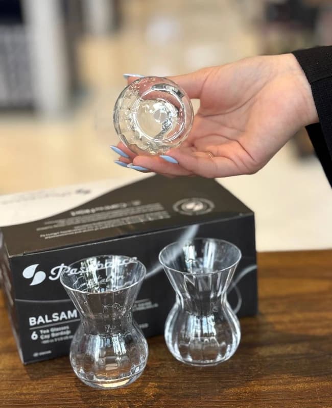 استکان کمرباریک کریستال تراشدار پاشاباغچه کد BALSAM-12552 — تصویر ۳