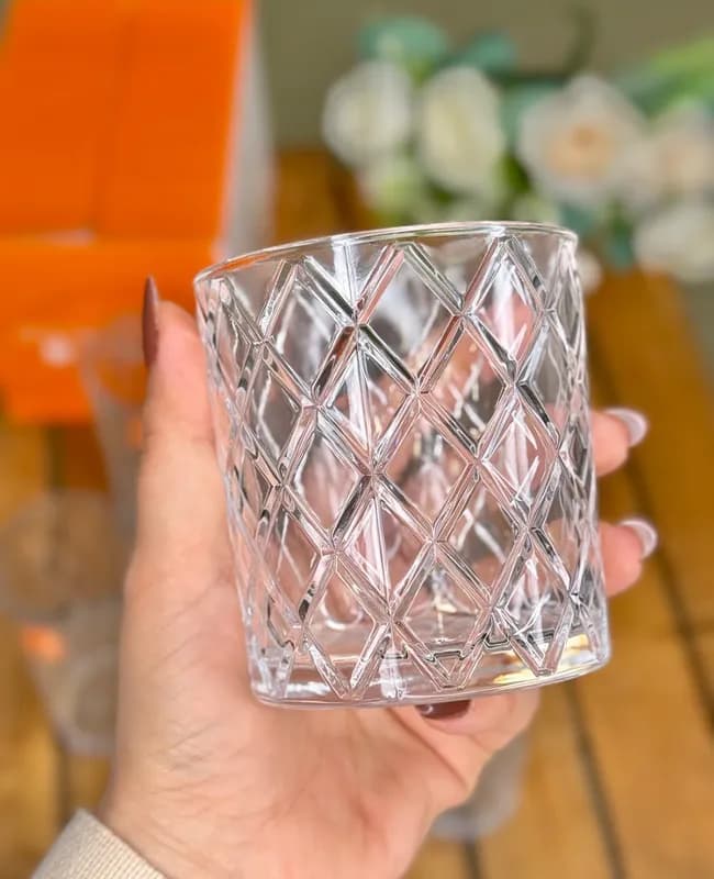 لیوان و نیم لیوان طرح لوزی Deli Glass وارداتی کد KIT-1364 — تصویر ۲