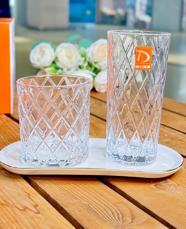 لیوان و نیم لیوان طرح لوزی Deli Glass وارداتی کد KIT-1364 — تصویر ۳