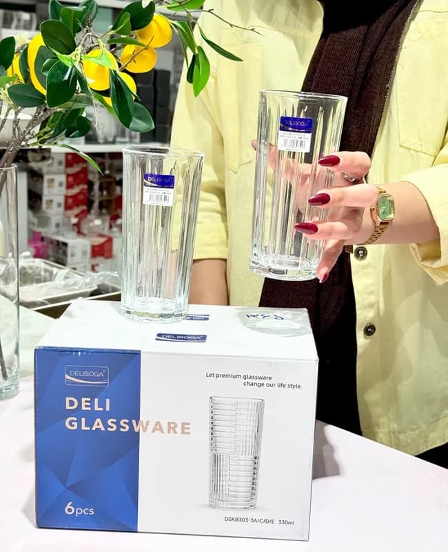 لیوان بلند DELI GLASS وارداتی کد KIT-1365 — تصویر ۳