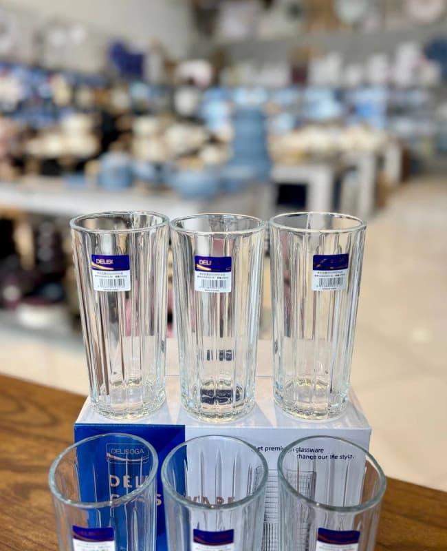 لیوان بلند DELI GLASS وارداتی کد KIT-1365 — تصویر ۲