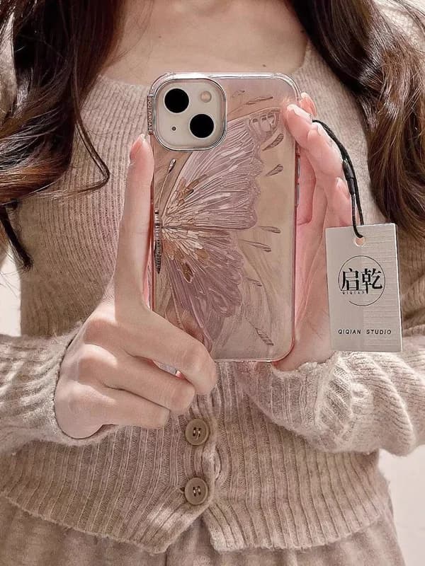 قاب پروانه صورتی pink butterfly گوشی آیفون — تصویر ۵