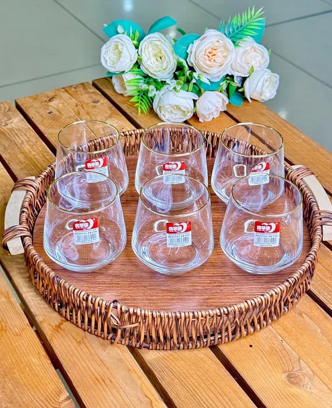 نیم لیوان لب طلایی Deli Glass وارداتی کد KIT-1376