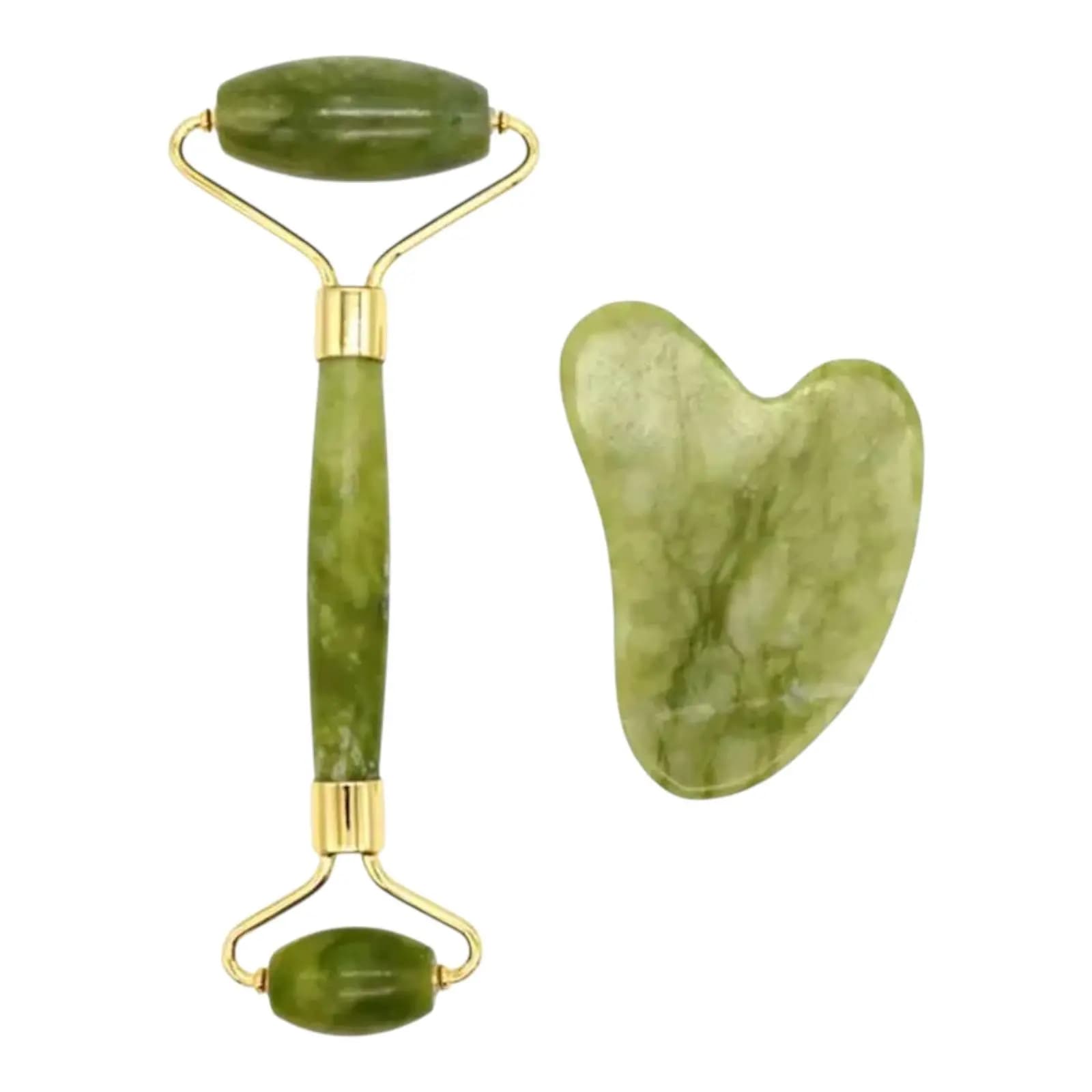 ست جیدرولر سنگی و سنگ گواشا jade roller Gua sha
