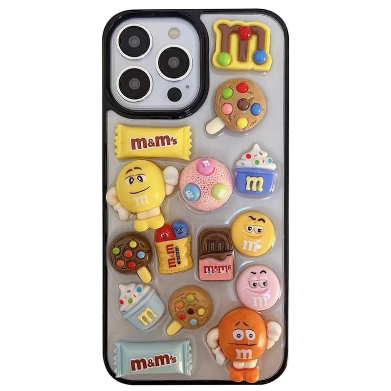 قاب استیکری عروسکی برجسته M&M گوشی آیفون 13 و آیفون 14 و آیفون 15