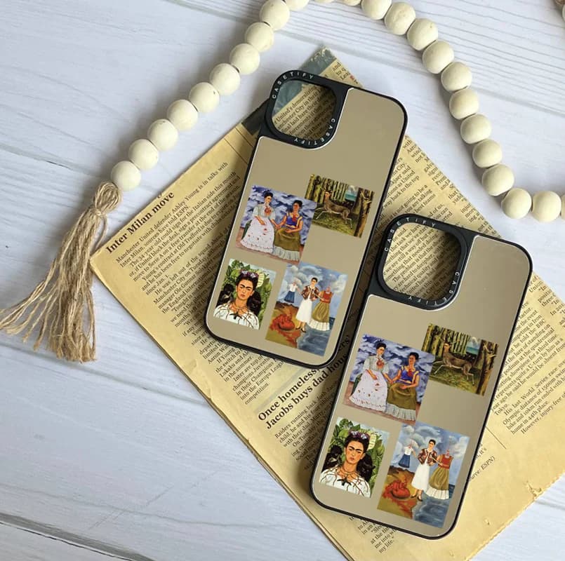 قاب گوشی آینه ای طرح فریدا کالو frida kahlo (سفارشی) — تصویر ۵