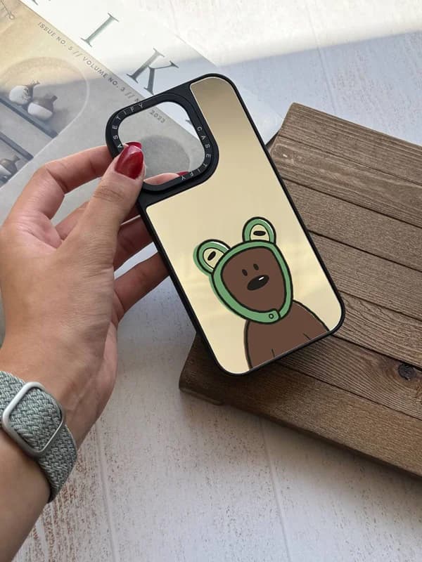 قاب گوشی آینه ای طرح تدی (سفارشی) — تصویر ۵