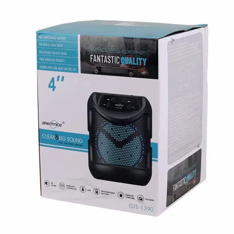 اسپیکر بلوتوثی گریت نایس 4 اینچ مدل GTS-1390 — تصویر ۵