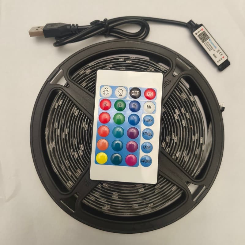 پکیج کامل ریسه نواری RGB اقتصادی با اپلیکیشن موبایلی- USB — تصویر ۳