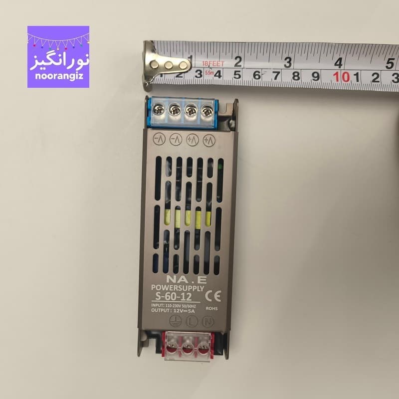 منبع تغذیه سوئیچینگ اسلیم 12 ولت 5 آمپر 60 وات — تصویر ۴