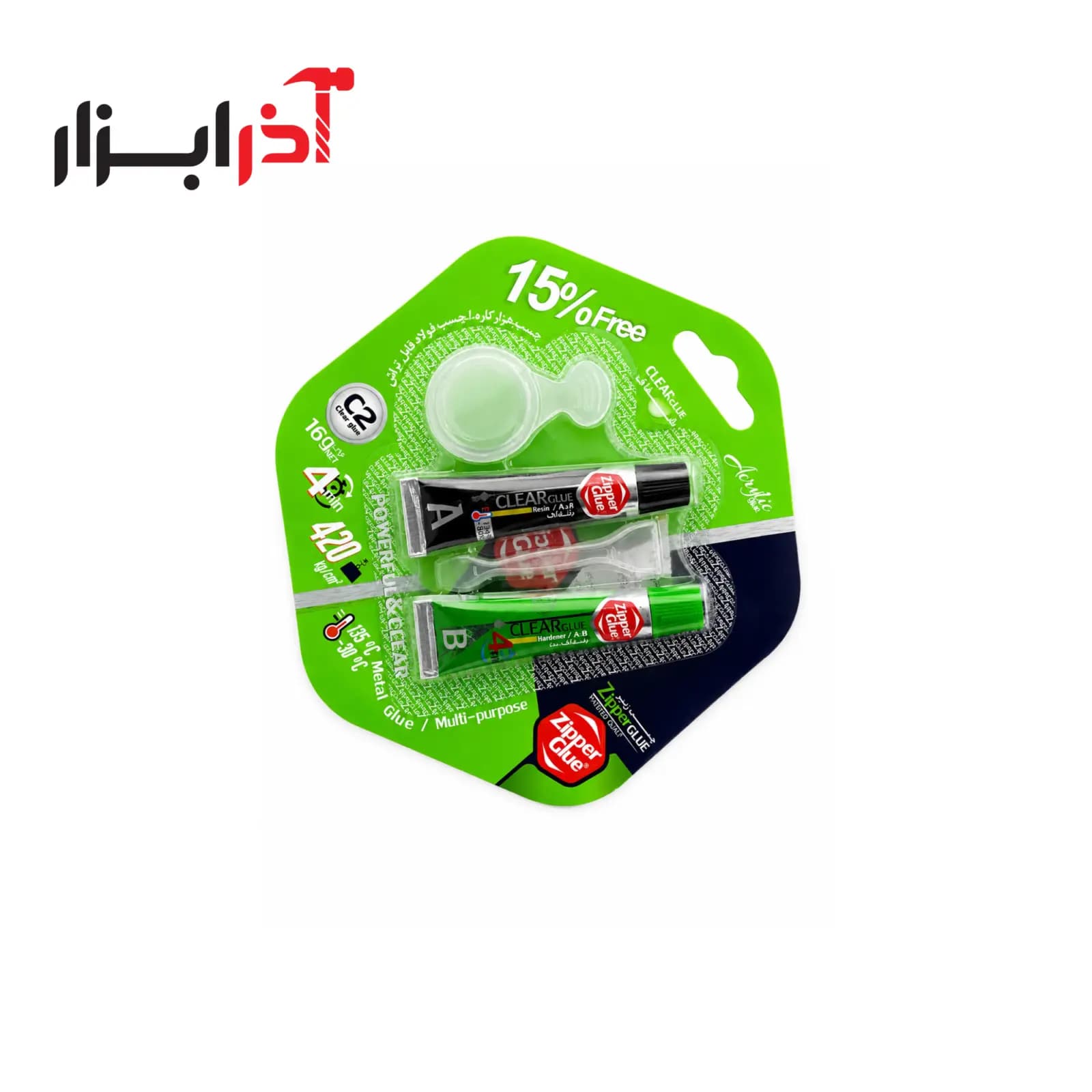 چسب دوقلوی 16 گرم شفاف زیپر