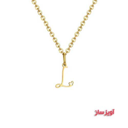 گردنبند حرف انگلیسی L طرح قلب کد 102832
