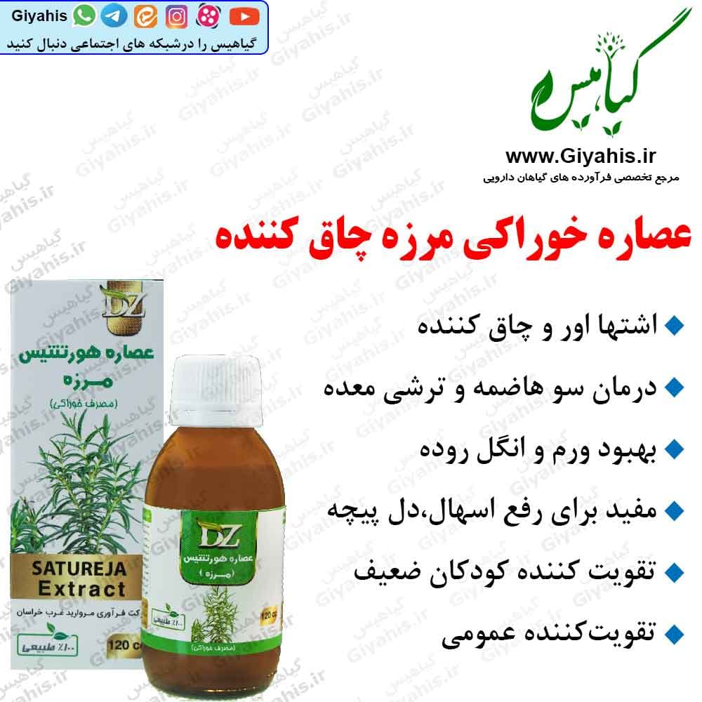 عصاره خوراکی مرزه چاق کننده دکتر زرقانی
