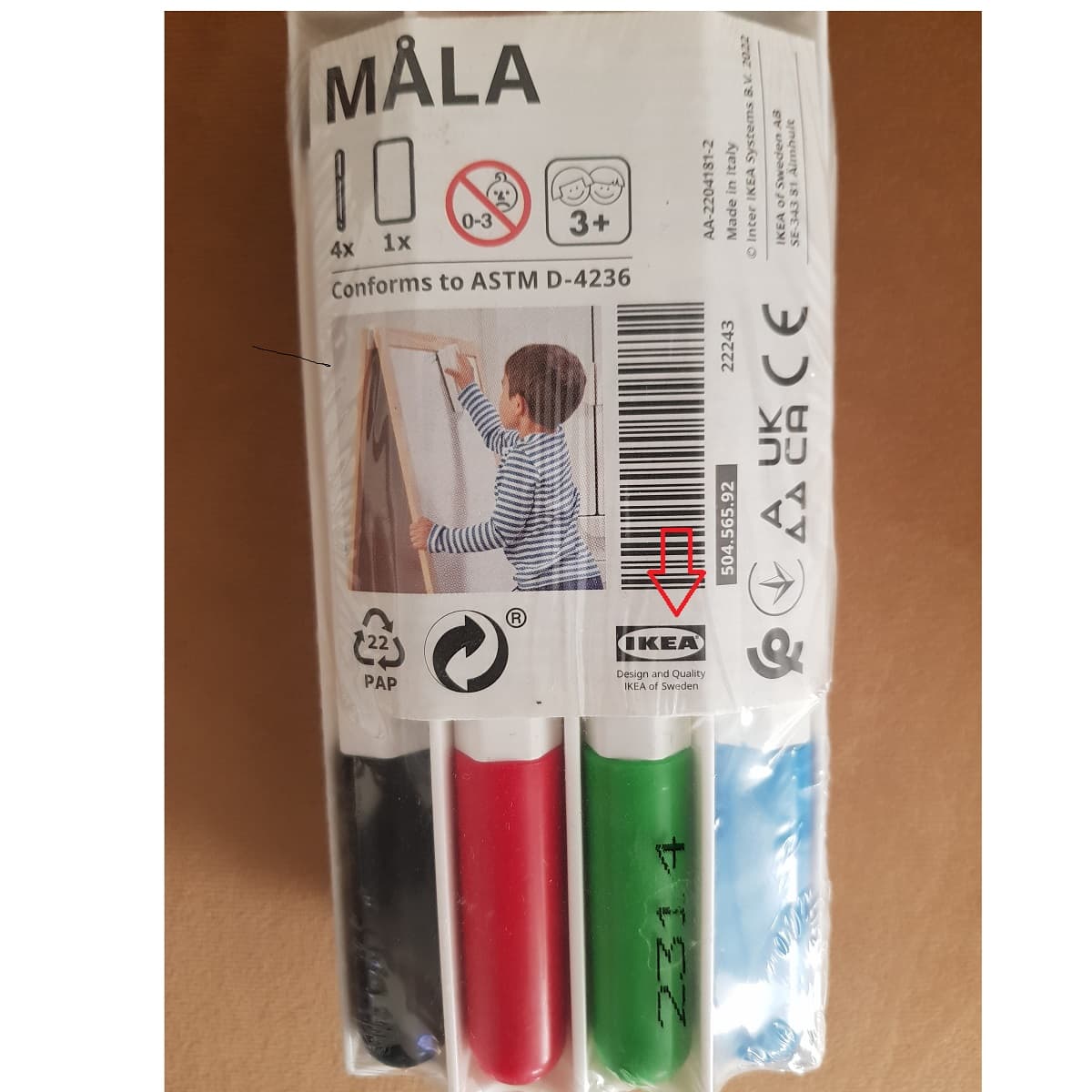 ماژیک وایت برد ایکیا مدل MÅLA کذ 504.565.92 به همراه تخته پاک کن وایت بردمجموعه 5عددی — تصویر ۴
