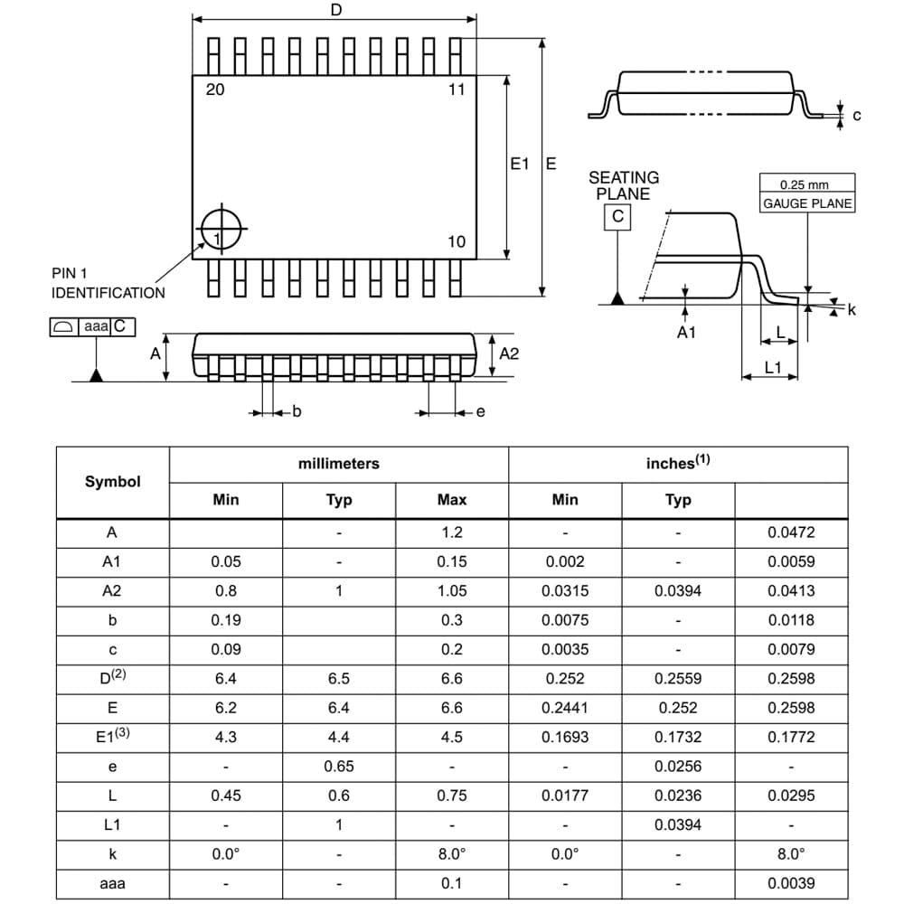 میکروکنترلر STM32L031F6P6 پکیج TSSOP-20 — تصویر ۲