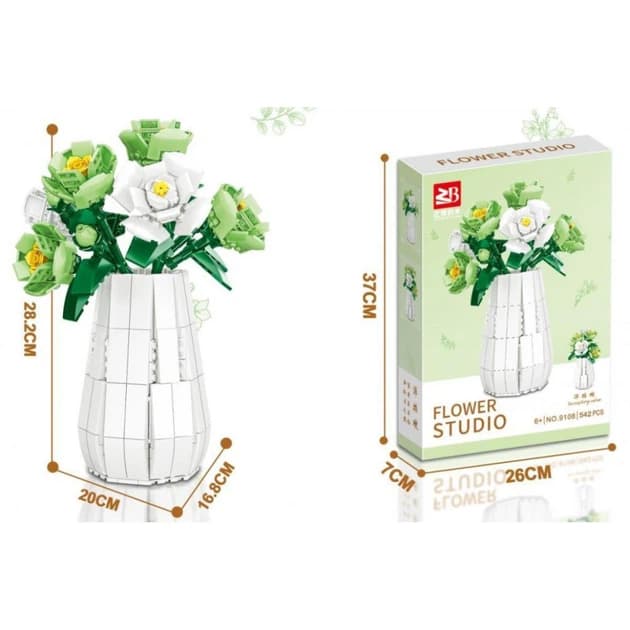 لگو گلدان گل مدل Flower Studio آیتم 9108A (516 قطعه) — تصویر ۶