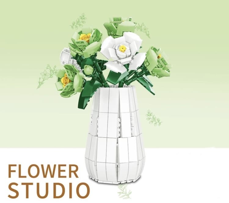 لگو گلدان گل مدل Flower Studio آیتم 9108A (516 قطعه) — تصویر ۴