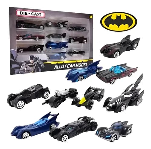 ست ۱۰ عددی ماشین‌های فلزی بتمن (Batmobile Diecast Set) – مقیاس 1:64 — تصویر ۲