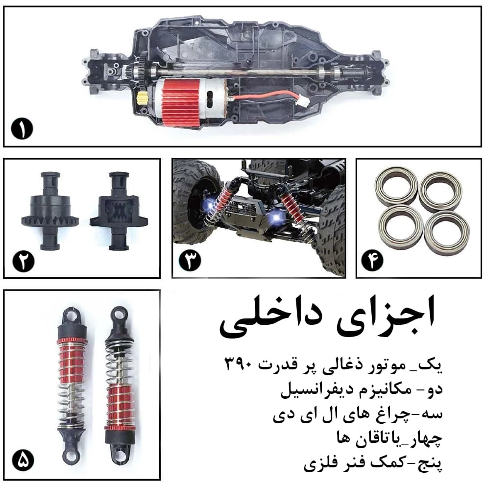 ماشین کنترلی آفرود UJ99-G161 | سرعت ۳۶ کیلومتر | مقیاس 1:16 — تصویر ۷
