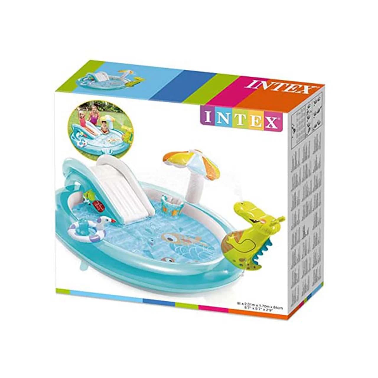 استخر بادی کودک سرسره دار اینتکس مدل دایناسور آبپاش آیتم INTEX 57165 — تصویر ۵