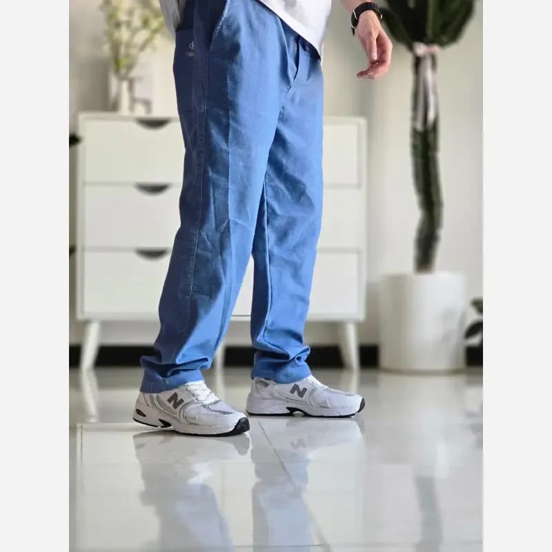 شلوار مام فیت پارچه بنگال کمرکش زنانه و مردانه در رنگبندی متنوع سایز XL و XXL — تصویر ۵