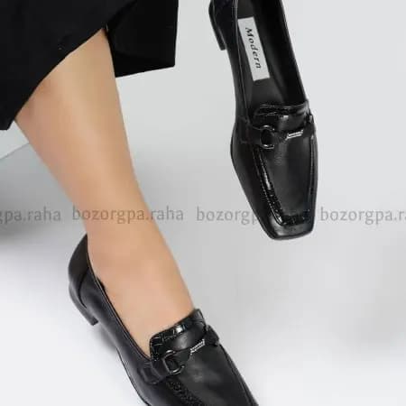 کفش کالج سایز بزرگ زنانه مشکی کد 637